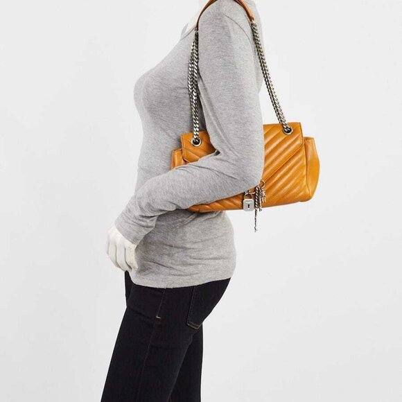 Yves Saint Laurent Yellow Matelasse Leather Medium Punk Chain Bag - Picture 3 of 12